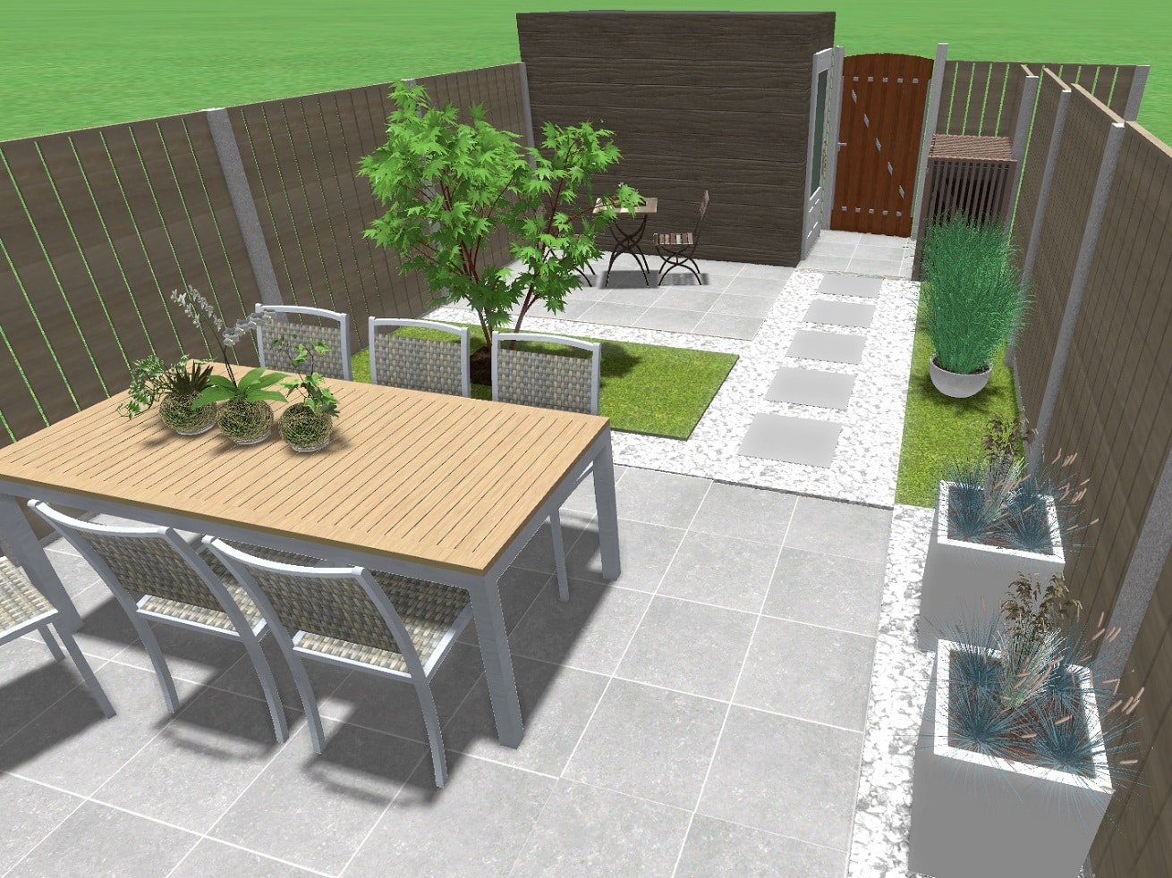 Fonkelnieuw 3d-tuinontwerp-kleine-strakke-achtertuin-nieuwbouw-berlicum - Van BL-19